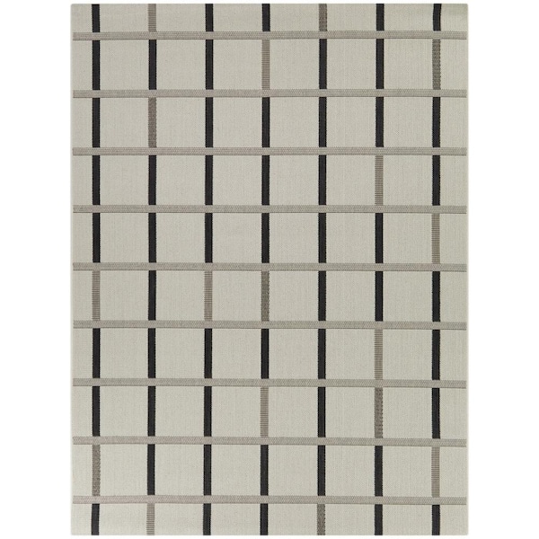 BALTA Kramer Brown 5 ft. x 7 ft.  Geometric Indoor/Outdoor Area Rug