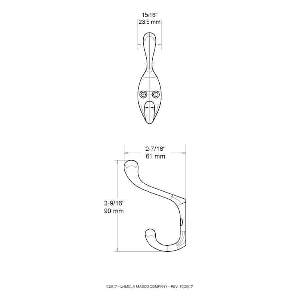 Oak Street 3-Hook Purse Hanger Hook for Table Base (3 Diameter)