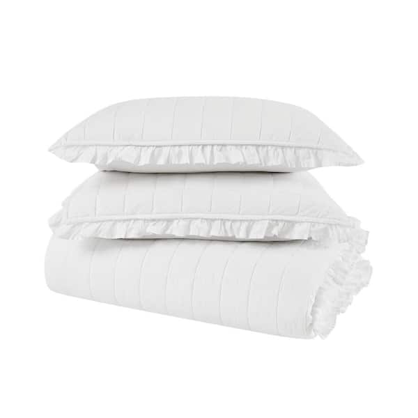 Unbranded 2-Piece White Cotton Twin/Twin XL Quilt Set