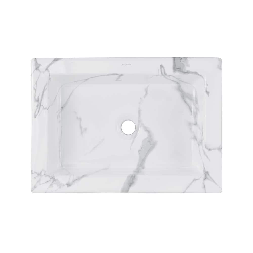 Voltaire 22" White Marble Ceramic Vessel Sink