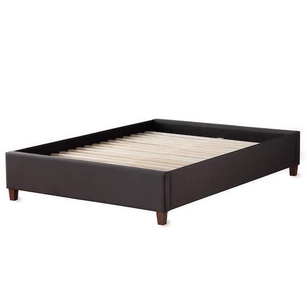 Brookside Ava Charcoal Queen, Slatted Bed Base Queen Home Depot