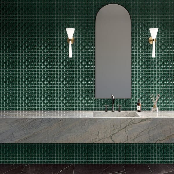 Daltile Artefino Vintage Jade 12 in. x 12 in. Glossy Porcelain