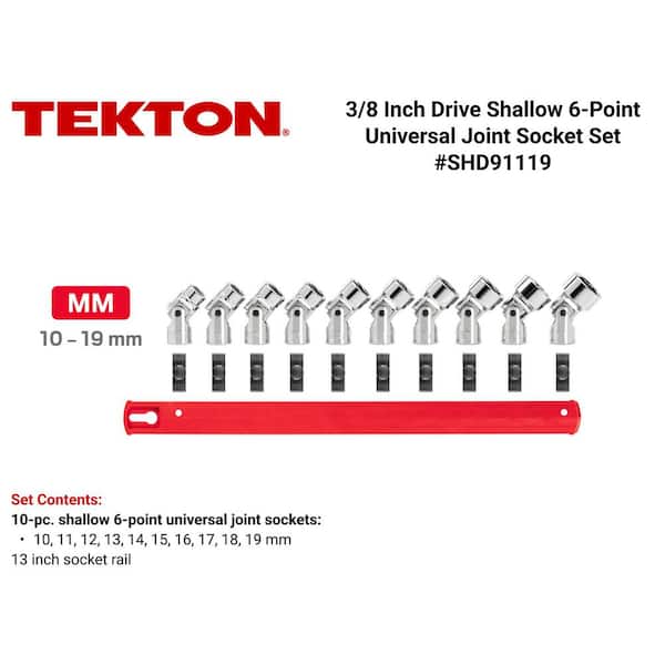 3/8 in. Drive Universal Joint Socket Set (10-Piece)