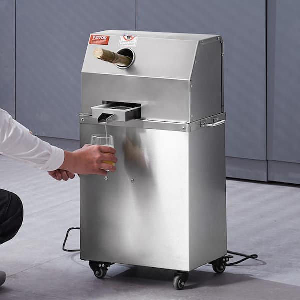 Electric Sugar Cane Juicer 800W Sugarcane Juicer Machine with 661 lb./H 3 Stainless Steel Rollers Sugarcane Juice Sliver