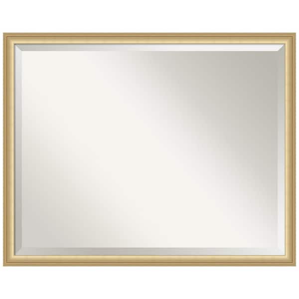 Amanti Art Florence Gold 29.75 in. x 23.75 in. Beveled Casual Rectangle Framed Bathroom Wall Mirror in Gold