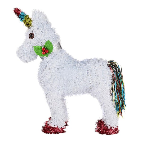 Home Accents Holiday 13.5 in. 3D Christmas Top Unicorn Table