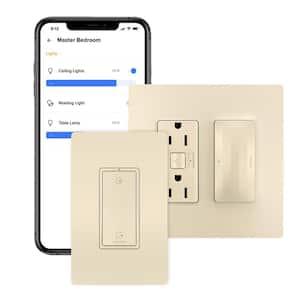 radiant with Netatmo Decorator Duplex Smart Outlet Starter Kit with Home/Away Switch, Light Almond