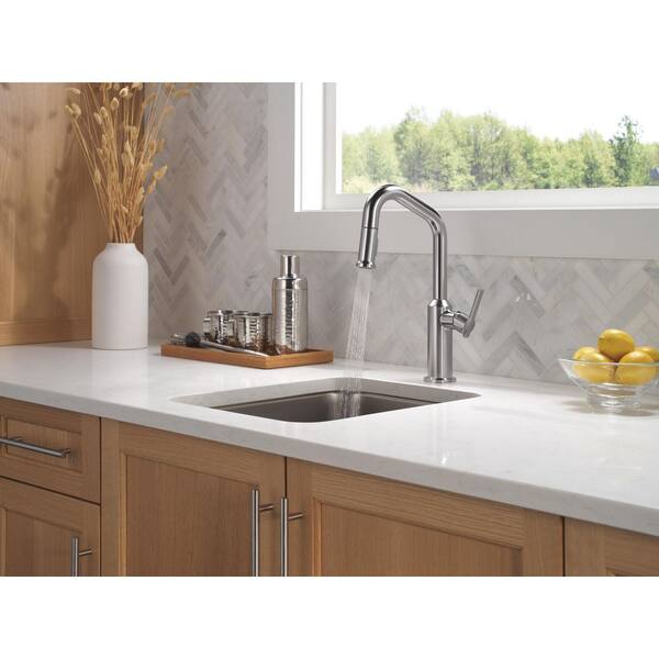 Delta Cordova Arctic Stainless Single Handle Bar Faucet 9885-AR-PR