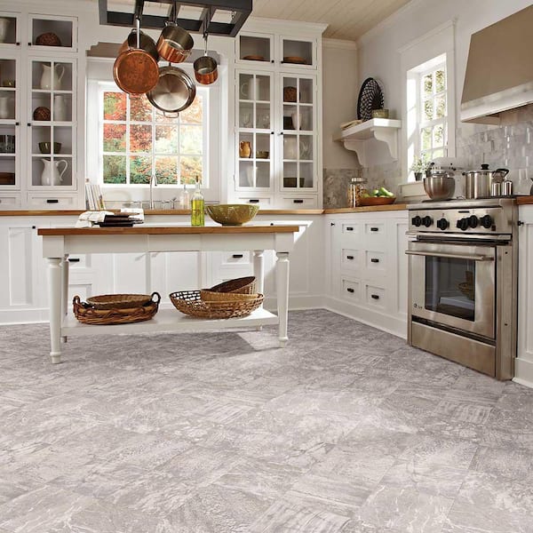 Smoked Opal Stone Residential/Light Commercial Vinyl Sheet Flooring 10 MIL 12ft. Wide x Cut to Length
