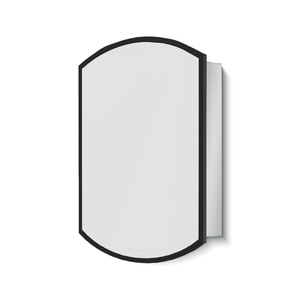 22 in. W x 31 in. H Rectangular Curved Black Aluminium Medicine Cabinet with Mirror price history on PriceWatchPro