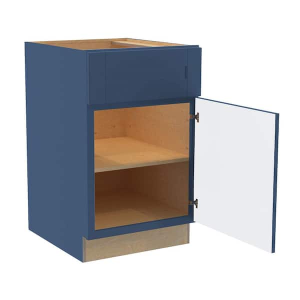 Home Decorators Collection Washington Vessel Blue Plywood Shaker Assembled Bath Vanity Cabinet Soft Close R 21 in W x 21 in D x 34.5 in H