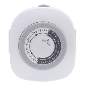 15 Amp 24-Hour Heavy Duty Mechanical Dial Timer with 2-Grounded Outlet for Lighting and Appliances