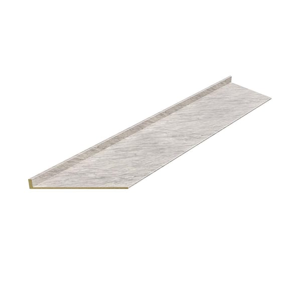 Hampton Bay Formica 10 ft. Left Miter Laminate Countertop in Satin Finish Manhattan Marble with Double Radius Edge and IB