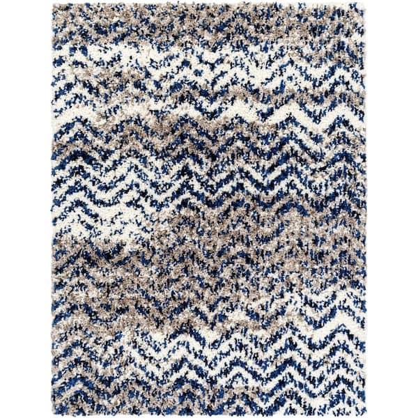 Livabliss Ultra Shag Gray Modern 7 ft. x 10 ft. Indoor Area Rug