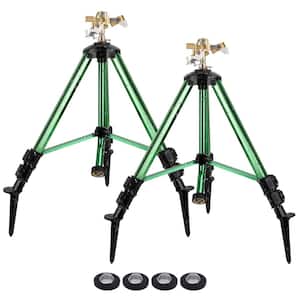 5800 sq. ft. Adjustable Height Heavy-Duty Brass Impact Pulsating Sprinkler for Garden Lawn Yard (2-Pack)