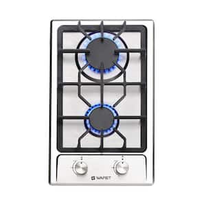 12 in. 2 Burners Recessed Gas Cooktop in Stainless Steel with NG/LPG Convertible Gas Stove