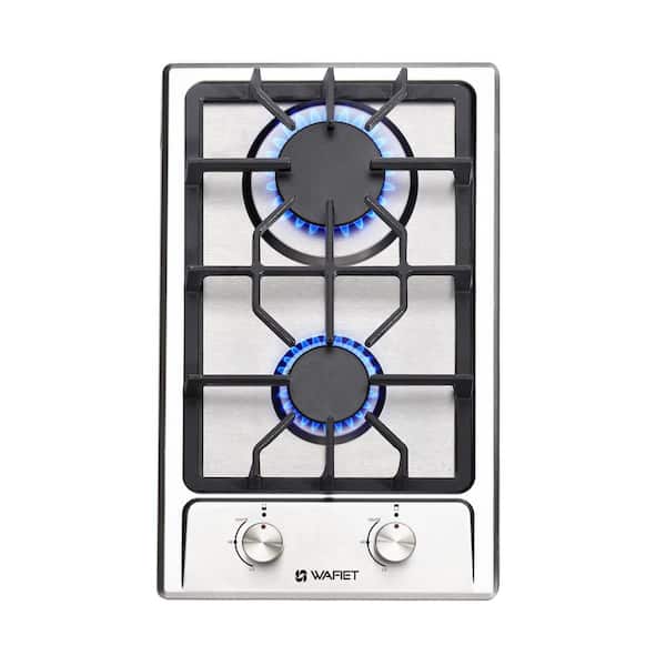 Zeus & Ruta 12 in. 2 Burners Recessed Gas Cooktop in Stainless Steel with NG/LPG Convertible Gas Stove