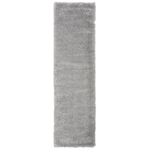 Royal Shag Silver 2 ft. x 8 ft. Solid Gradient Runner Rug