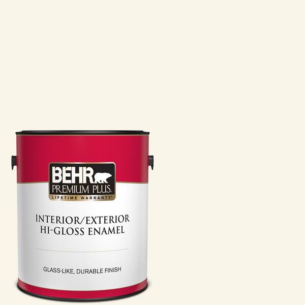 BEHR PREMIUM PLUS 1 gal. #W-B-400 Vermont Cream Hi-Gloss Enamel Interior/Exterior Paint