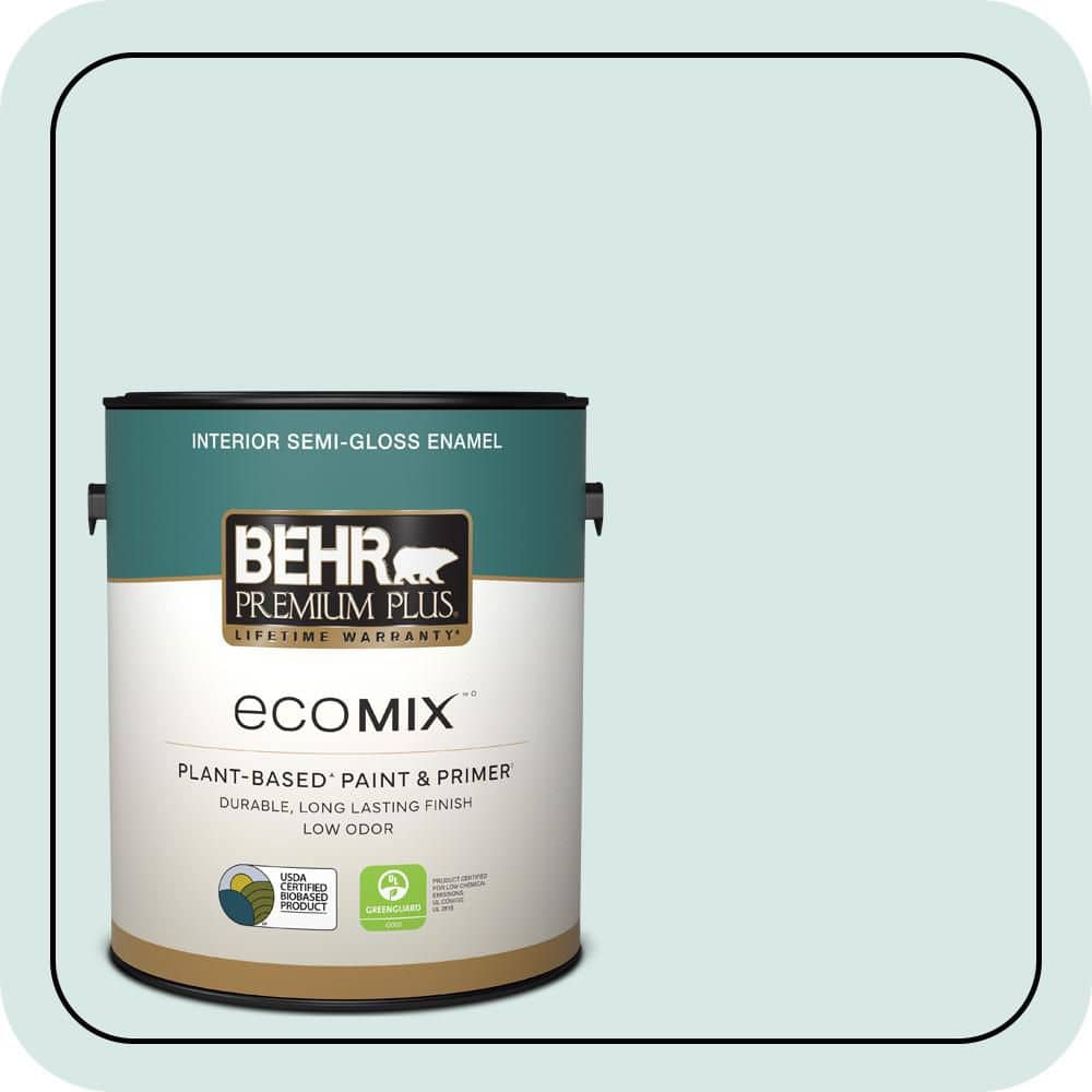 1 gal. #500E-2 Aqua Breeze Semi-Gloss Enamel EcoMix Plant-Based Interior Paint & Primer price history on PriceWatchPro