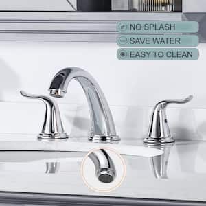 8 in. Widespread Double Handle Bathroom Faucet with Pop-up Drain in Chrome