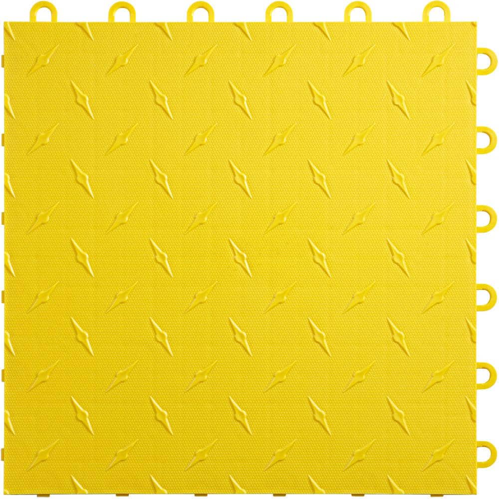 12 in. x 12 in. Citrus Yellow Diamondtrax Home Modular Polypropylene Flooring 10-Tile Pack (10 sq. ft.) price history on PriceWatchPro