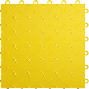 12 in. x 12 in. Citrus Yellow Diamondtrax Home Modular Polypropylene Flooring 10-Tile Pack (10 sq. ft.)