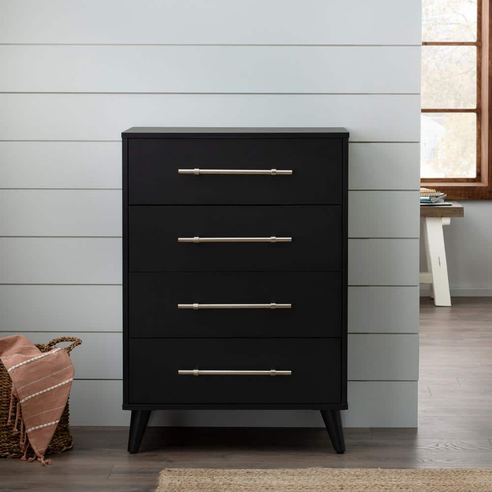 Brookside Emery 4Drawer Black Dresser (16 in. L x 25 in. W x 36 in. H