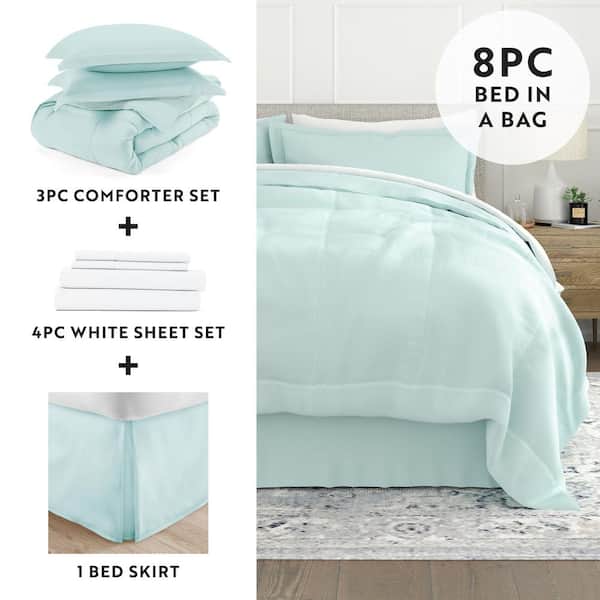 Becky Cameron Performance 8 Piece White California King Comforter Set Ieh Mult Ck Wh The Home Depot