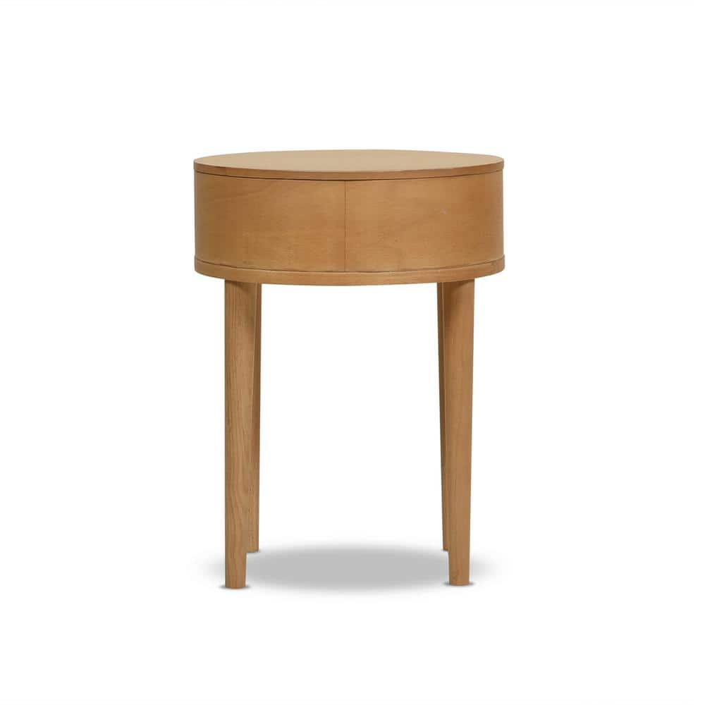 Cabana 18" Round Oak Wood Storage Accent Table