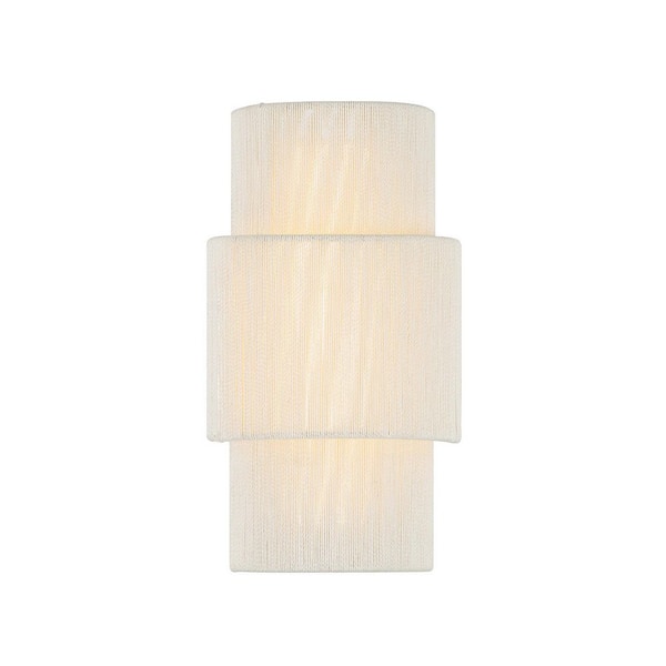 Balthazar 8 in. W x 14 in. H 1-Light Natural Abaca Dimmable Integrated LED Wall Sconce with Abaca Shade