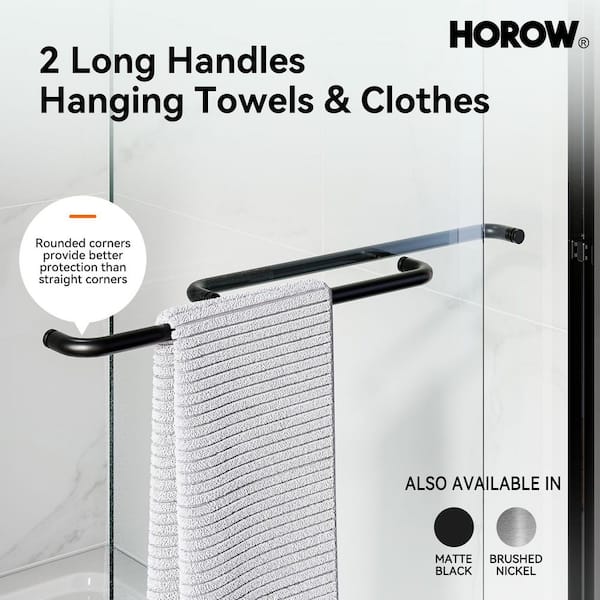 60 in. L x 32 in. W x 72 in. H Alcove Shower Kit with Sliding Semi Frameless Shower Door and Shower Pan