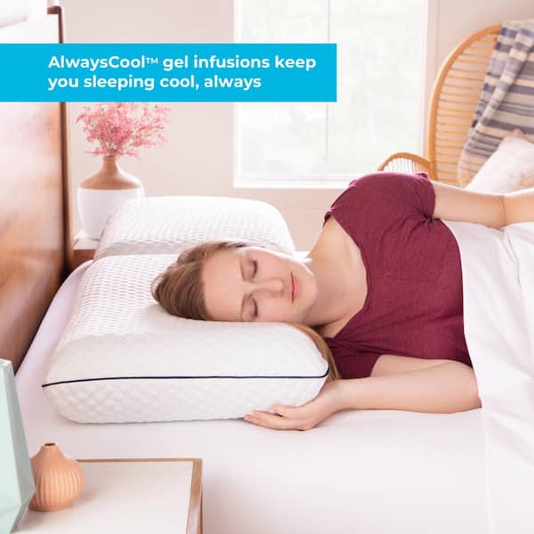 Wont Go Flat Pillows Hypoallergenic Foam Sleep Bed Bedroom King Size Set Of 2 