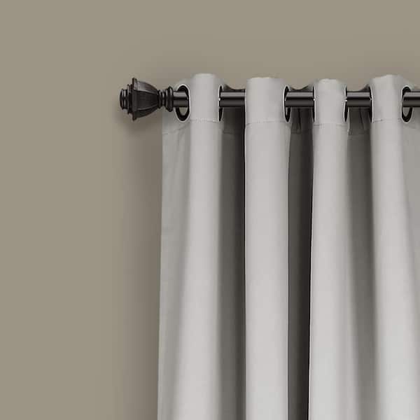 Lush Decor Light-Gray Faux-Linen Blackout Grommet Window Curtain Panel 95 x 52