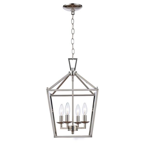 Bel Air Lighting Lacey 4-Light Polished Chrome Cage Pendant