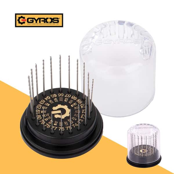 Gyros #61 - #80 Carbon Steel Wire Gauge Drill Bit Dome Set (Set of 20)  45-12010 - The Home Depot