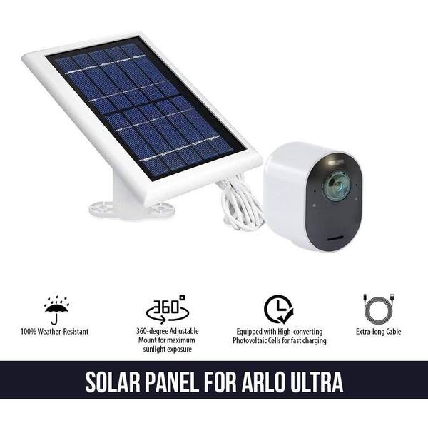 arlo pro solar panel white