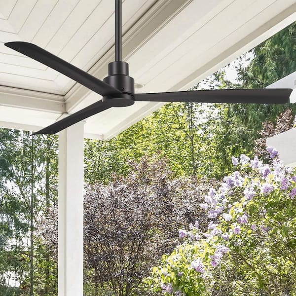 Simple 52 in. Indoor/Outdoor Coal Ceiling Fan with Remote Control
