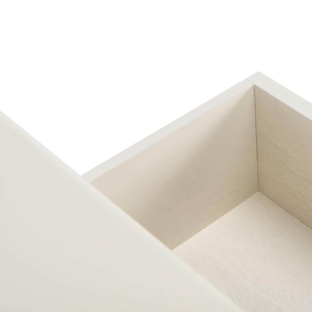 Haines Modern White 2-Drawer Console Table with Carved Details