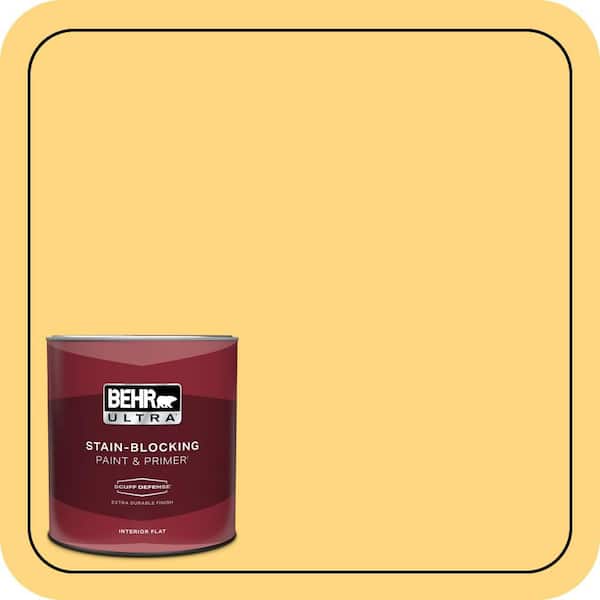 BEHR ULTRA 1 qt. #320B-5 Zinnia Gold Extra Durable Flat Interior Paint & Primer