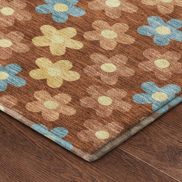 Mayfield Premium Machine Washable Abstract AMF2569 Paprika 10 ft. x 14 ft. Area Rug