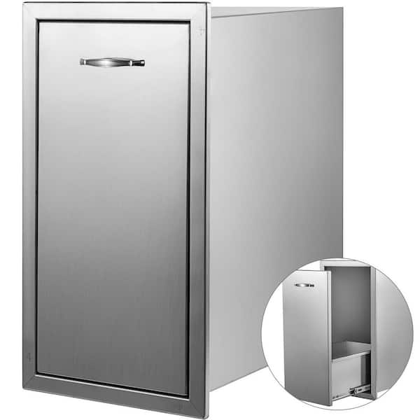 13.6 in. W x 26 in. H x 19.3 in. D Lower Sliding Rails Stainless Steel Outdoor Kitchen Access Drawer with Handle