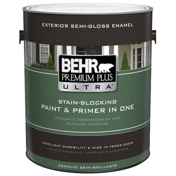 BEHR ULTRA 1 gal. Medium Base Semi-Gloss Enamel Exterior Paint and Primer in One