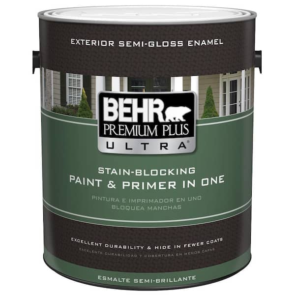 BEHR ULTRA 1 gal. Medium Base Semi-Gloss Enamel Exterior Paint & Primer