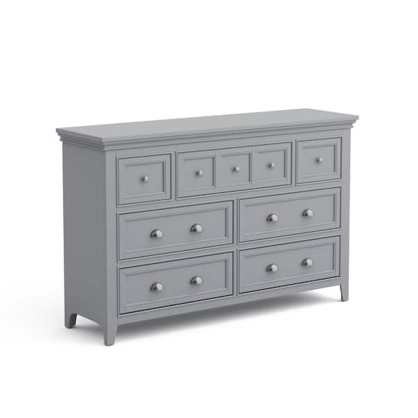 Furniture of America Ranchero 7-Drawer Gray with Care Kit Dresser (36 in. H X 56 in. W X 18 in. D)