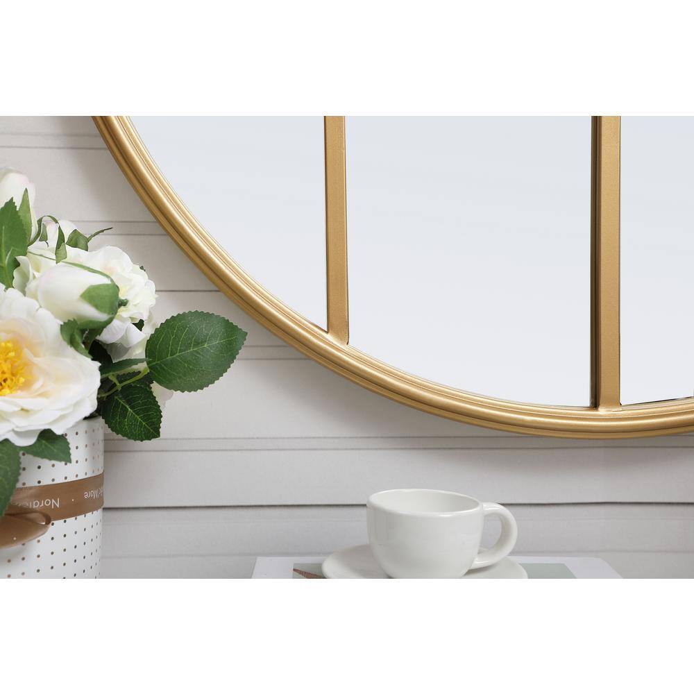Contemporary Gold Wood Framed 28" Square Wall Mirror
