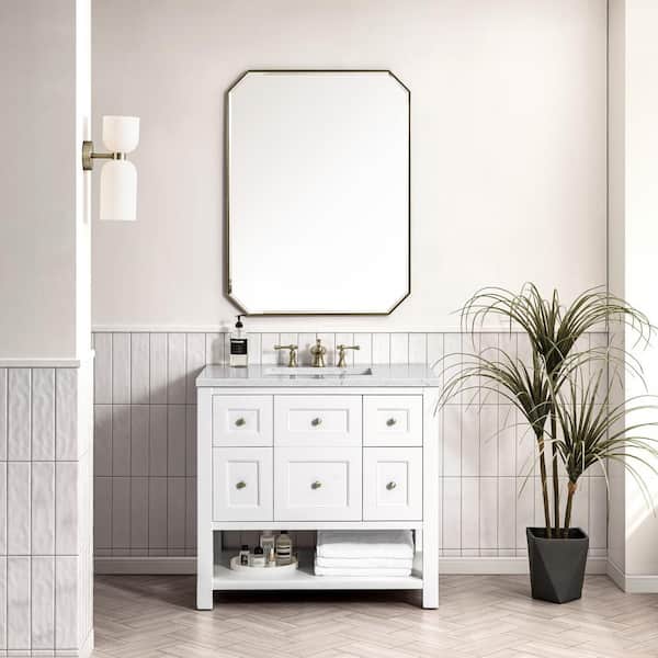 Breckenridge 35.9 in. W x 23.4 in. D x 33.0 in. H Single Bath Vanity Cabinet without Top in Bright White