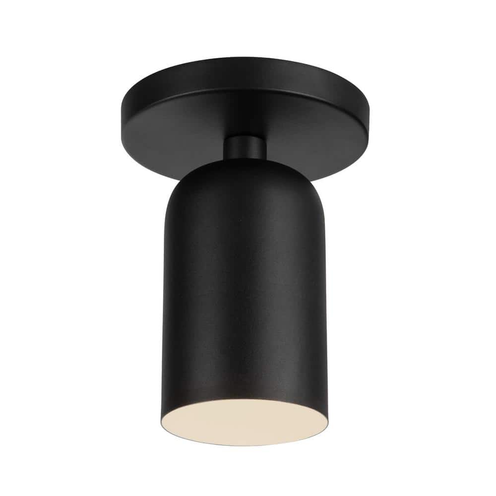 Nola 4 in. 1 Light 40-Watt Black Semi-Flush Mount price history on PriceWatchPro