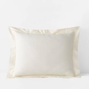 Legends Hotel Ivory Solid 450-Thread Count Supima Cotton Percale King Sham