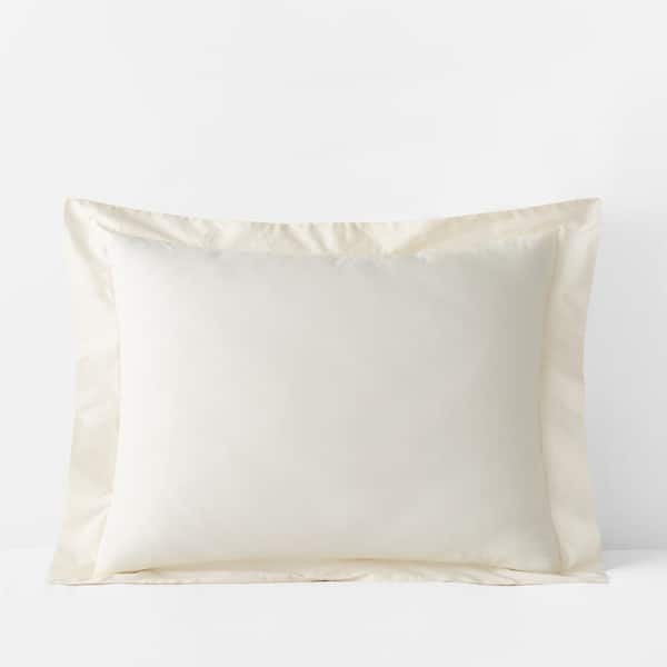 The Company Store Ivory Solid 450-Thread Count Supima Cotton Percale Standard Sham